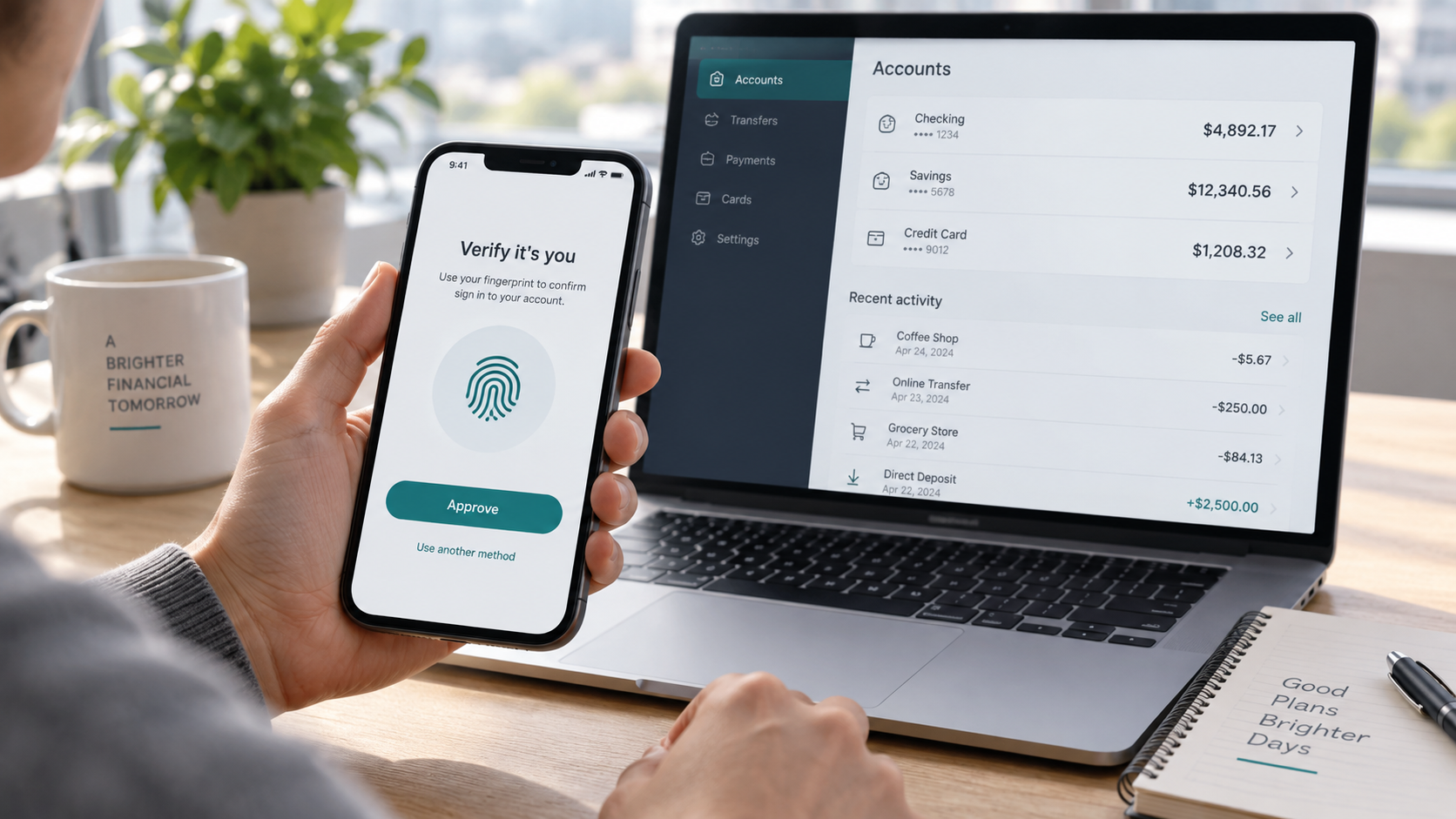 Customer verifying a bank sign-in